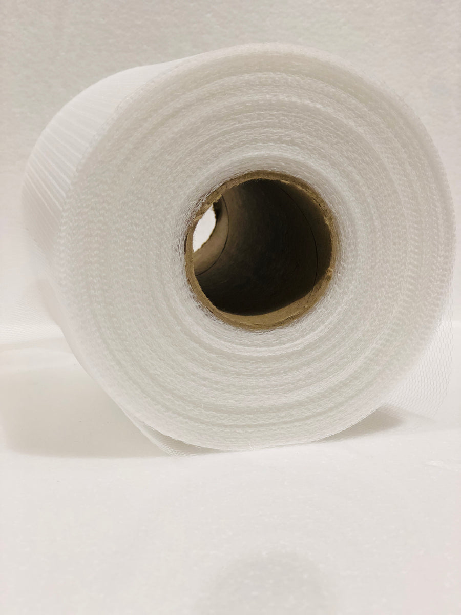 LAISHUNHE Rotolo di Tulle Bianco 50m x 30cm & Nastro Bianco 22m x